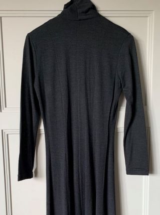 Robe longue IRENA GREGORI noire / grise anthracite