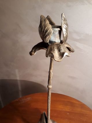 bougeoir  bronze  art nouveau     28x10