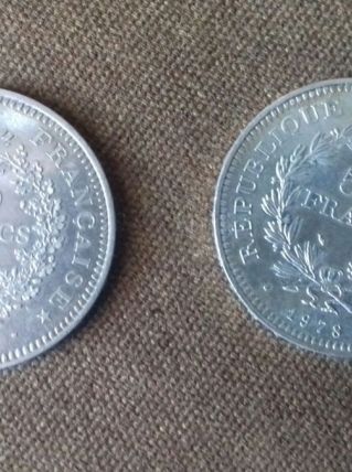 2 Pièces De Collection De 50 Francs Hercule En Argent 17974 