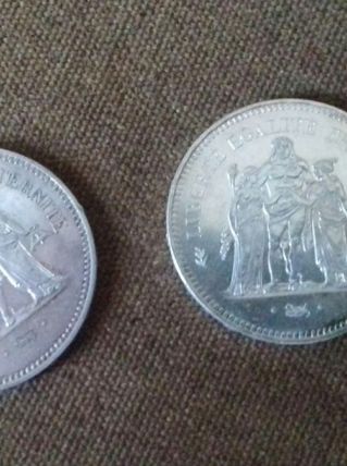 2 Pièces De Collection De 50 Francs Hercule En Argent 17974 
