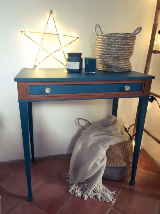 Table d’appoint vintage bleu 