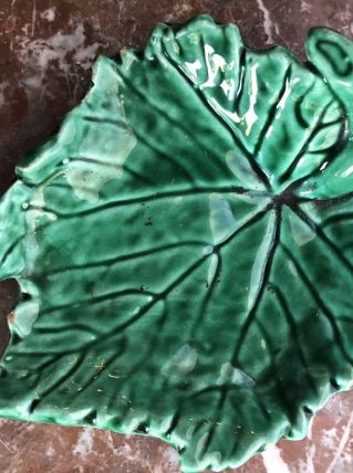 Vide poche feuille verte vintage