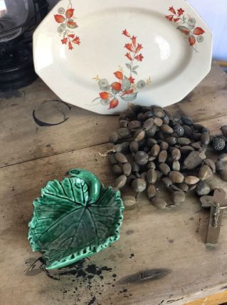 Vide poche feuille verte vintage