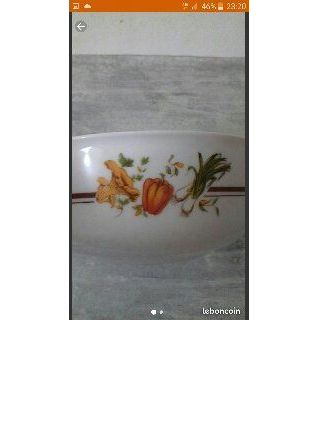 Saladier vintage motif légumes 