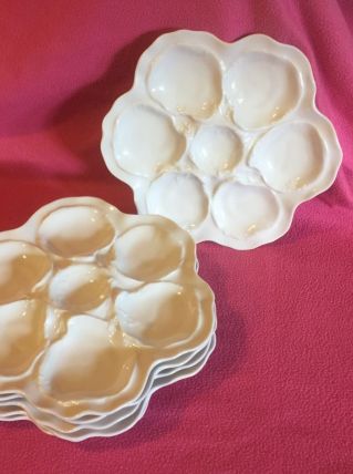 assiettes à huitres porcelaine Limoges