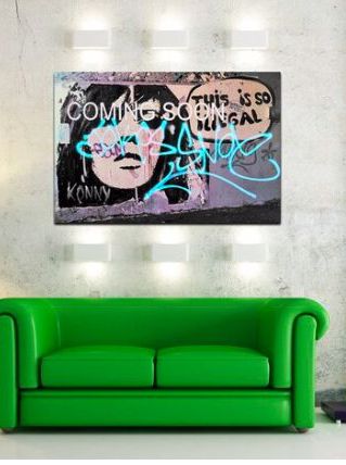 Grande toile street art graffiti 81x122 cm "So Illegal"