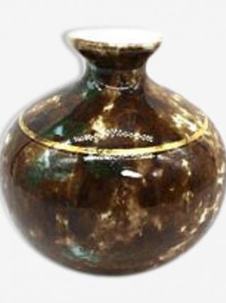 vase boule emaillee en porcelaine de Limoges