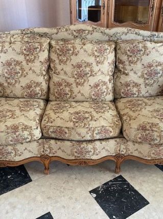 Canapé et fauteuil merisier massif