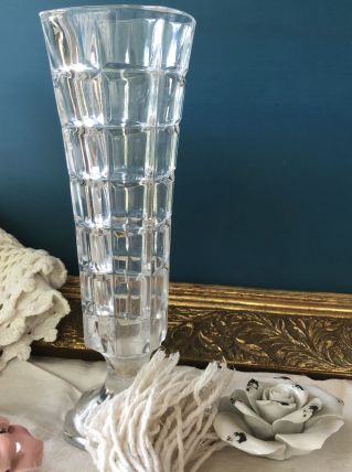 Vase rétro en verre moulé 