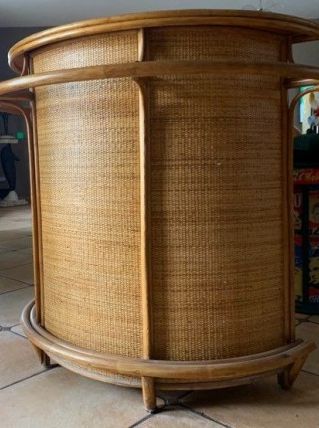 Bar en Rotin Vintage En Très bon état 