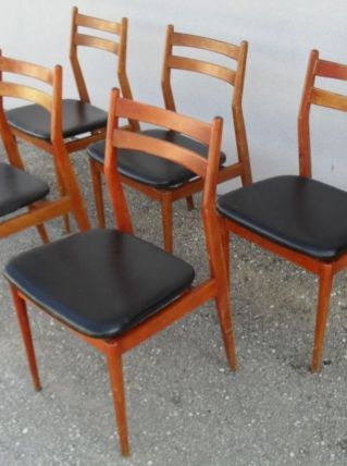5 chaises style scabdinaves vintage