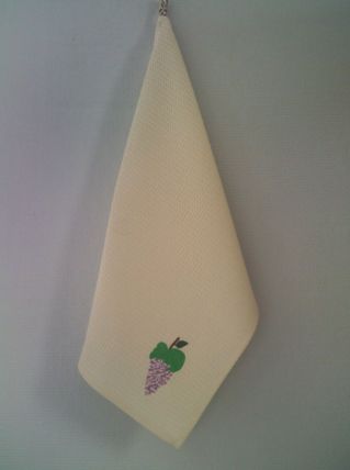 Torchon de cuisine grappe de raisin brodé