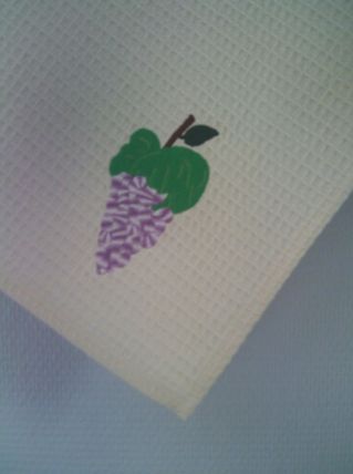 Torchon de cuisine grappe de raisin brodé