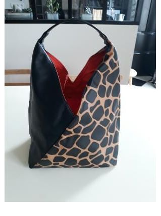 Sac créateur original noir/imprimé girafe