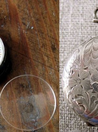 petite montre à gousset de femme en métal argenté poinçonné 