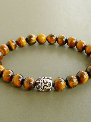 Bracelet Oeil de Tigre / Bouddha 