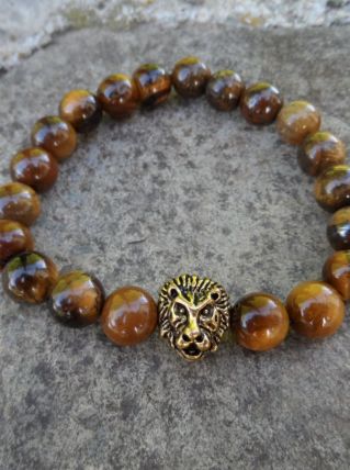 Bracelet oeil de tigre / tête de lion 