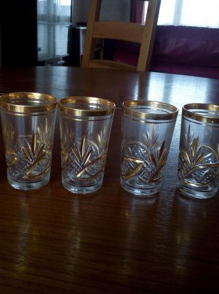6 verres à thé vintage