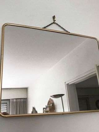 Miroir de barbier doré vintage