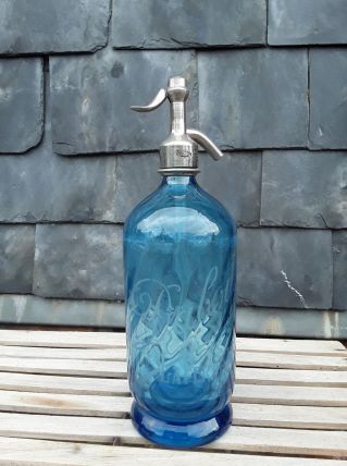 Beau siphon torsadé bleu 