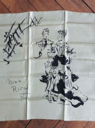 Foulard Nina Ricci neuf, vintage années 50