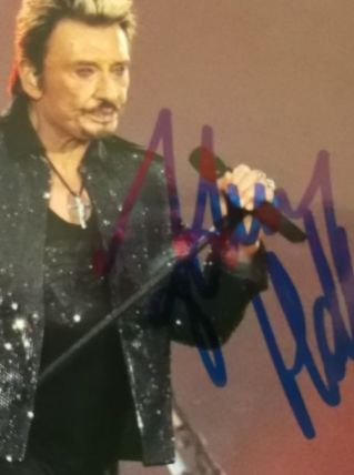 photo signée Johnny HALLYDAY en concert