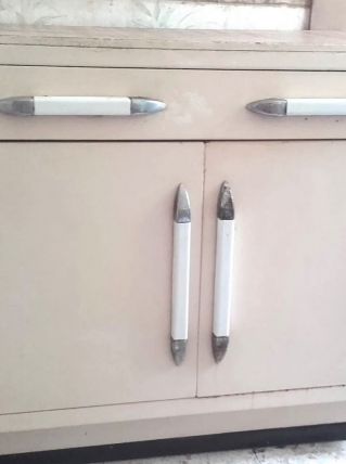 Buffet cuisine métal industriel années 50