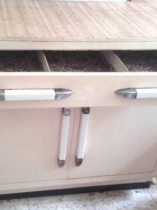 Buffet cuisine métal industriel années 50