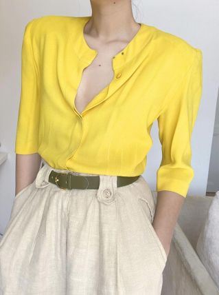 Chemise vintage jaune