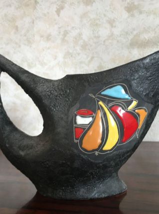 -	Pichet en céramique et émail de lave grasse San Marino fab