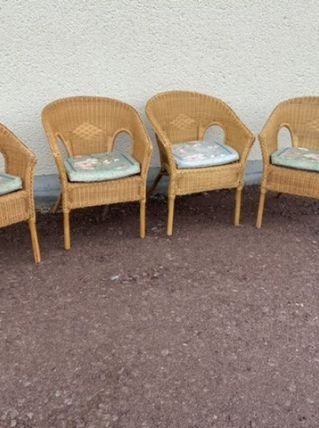 Fauteuils rotin vintage 