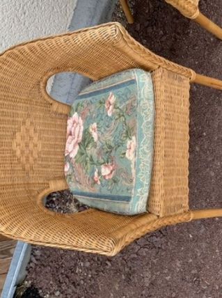 Fauteuils rotin vintage 