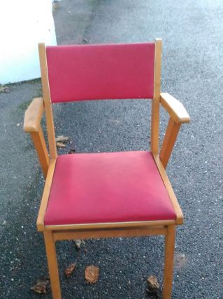 4 chaises skaï rouge 