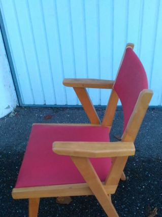 4 chaises skaï rouge 