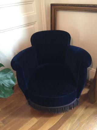 Fauteuil Crapaud Bleu Nuit
