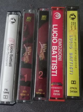 Lot de 5 cassettes italiennes - Battisti et Mina