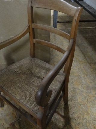 FAUTEUIL BOIS ET PAILLE