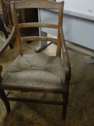 FAUTEUIL BOIS ET PAILLE