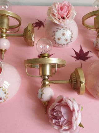 Applique en opaline rose