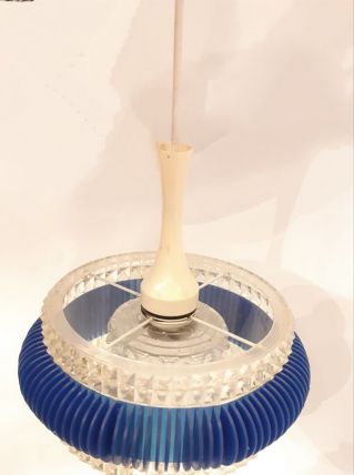 Lustre lamelles bleu