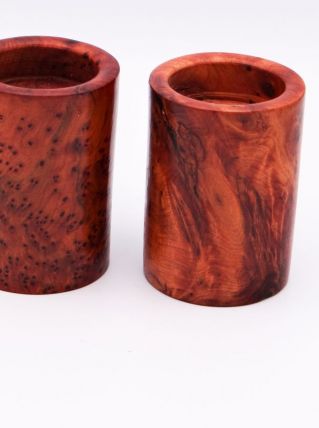 Bougeoirs x2  Bois de cédrat HT 7.5cm 