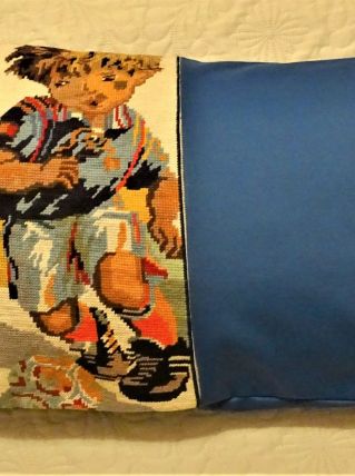 Coussin vintage "footballeur "