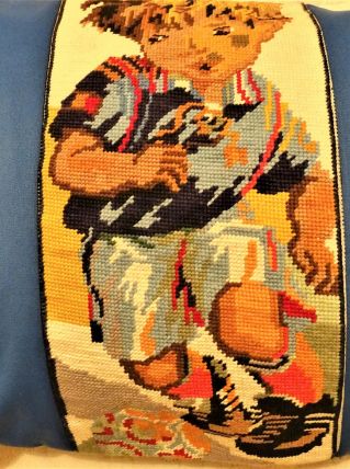 Coussin vintage "footballeur "