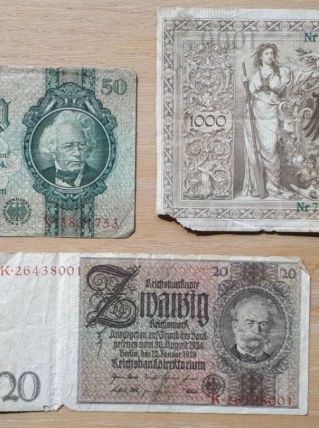 3 billets  de banque Allemand 1910-1933