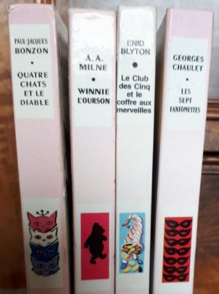Lot de 4 livres bibliothèque Rose