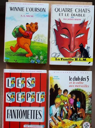 Lot de 4 livres bibliothèque Rose