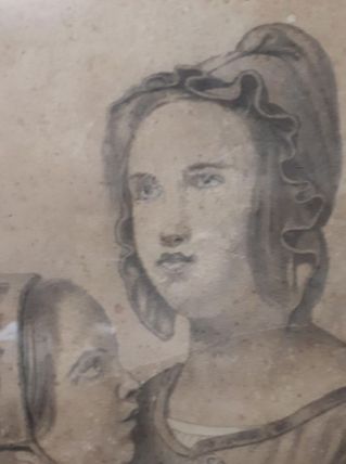 Tableau dessin Madone à l'enfant