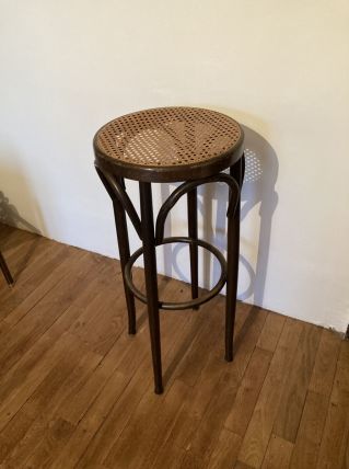Tabouret de bar vintage canné