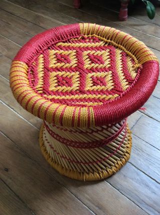 Tabouret vintage osier