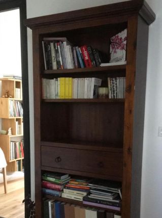 Meuble bibliotheque bois massif